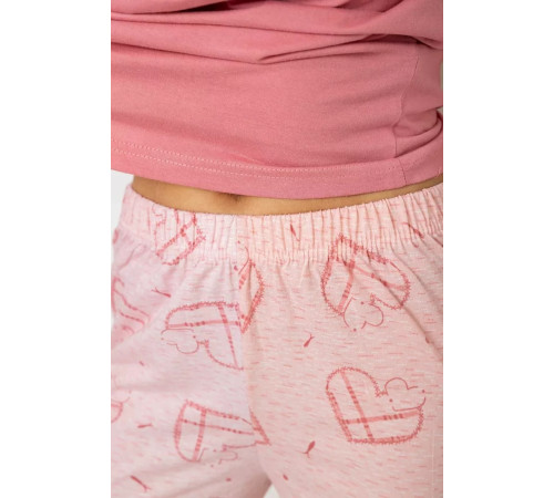 Женская пижама с принтом, цвет пудровый, 243R004-P4
