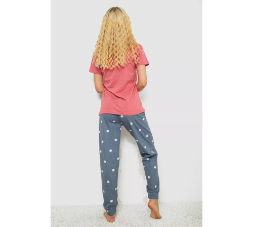 Женская пижама с принтом, цвет пудровый, 243R9254