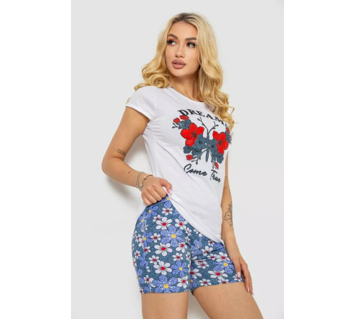 Женская пижама с принтом, цвет белый, 243R3049-1