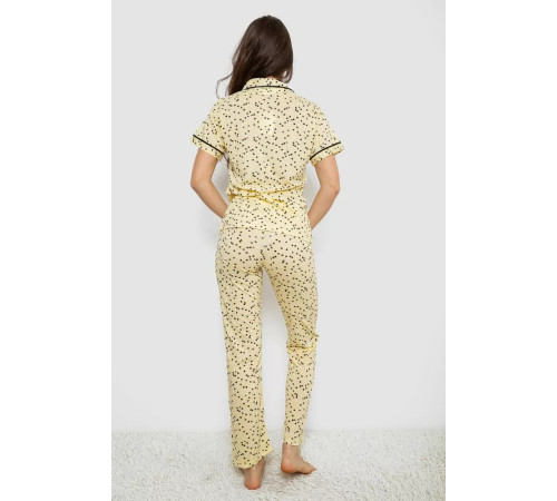 Жіноча піжама з принтом, колір жовтий, 243R7142