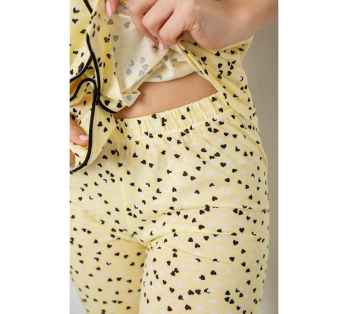 Жіноча піжама з принтом, колір жовтий, 243R7142