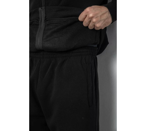 Спортивний костюм чоловічий на флісі, колір чорно-сірий, 244R9140