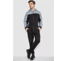Спортивный костюм мужской на флисе, цвет черно-серый, 244R9140