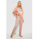 Пижама женская с принтом, цвет персиковый, 243R15448.