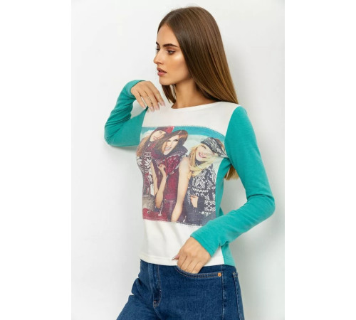 Свитшот женский, цвет оливково-молочный, 167R731