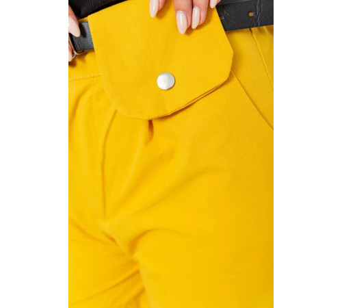 Шорты женские с ремнем, цвет горчичный, 214R9801