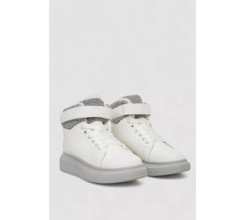 Кросівки жіночі зимові на хутрі, колір біло-сірий, 248RA2253