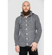 Кофта чоловіча на блискавці з капюшоном, колір темно-сірий, 214R10635