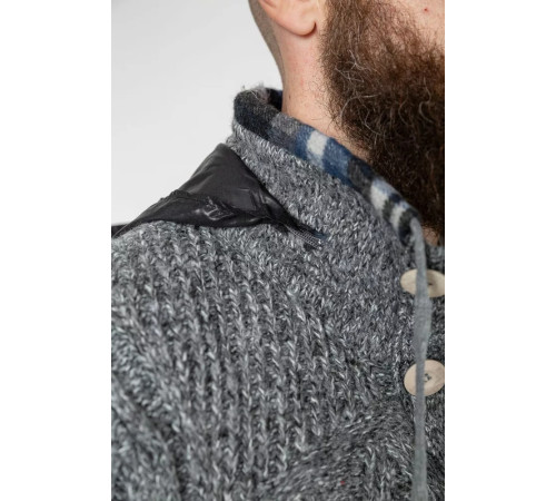 Кофта чоловіча на блискавці з капюшоном, колір темно-сірий, 214R10635