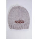 Дитяча шапка, бежево-коричневого кольору з вишивкою, 167R7778-1