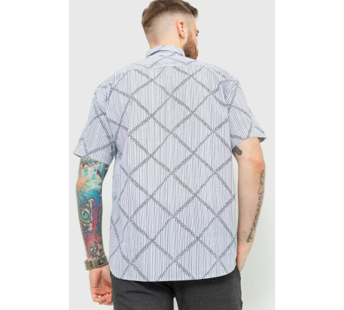 Сорочка чоловіча з принтом 167R7013, колір біло-чорний, 167R0713