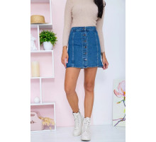 Джинсова міні-спідниця на ґудзиках, синього кольору, 164R2218