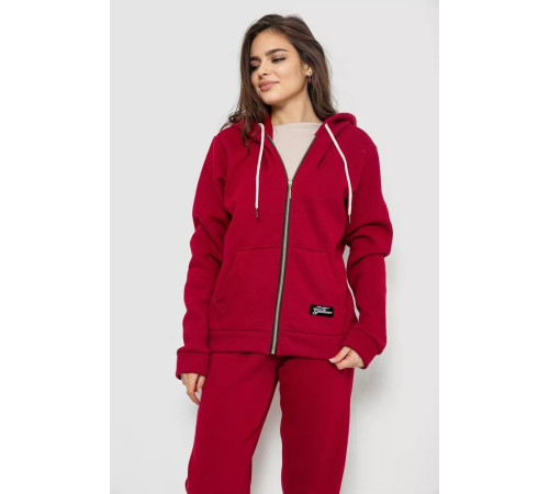 Спортивний костюм жіночий на флісі, колір бордовий, 244R1555-1