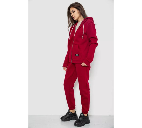 Спортивний костюм жіночий на флісі, колір бордовий, 244R1555-1