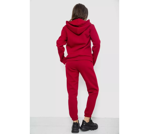 Спортивний костюм жіночий на флісі, колір бордовий, 244R1555-1