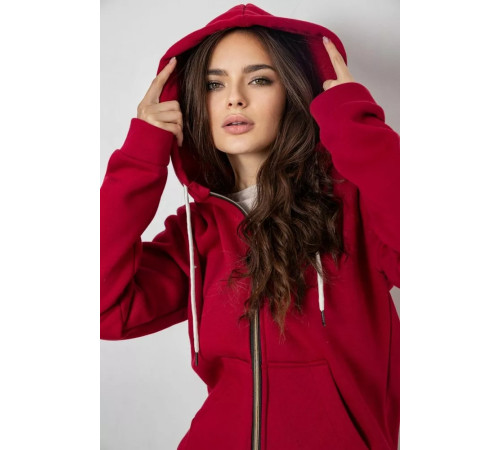 Спортивний костюм жіночий на флісі, колір бордовий, 244R1555-1