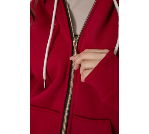 Спортивний костюм жіночий на флісі, колір бордовий, 244R1555-1