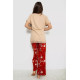 Жіноча піжама з принтом, колір бежевий, 243R1600-013