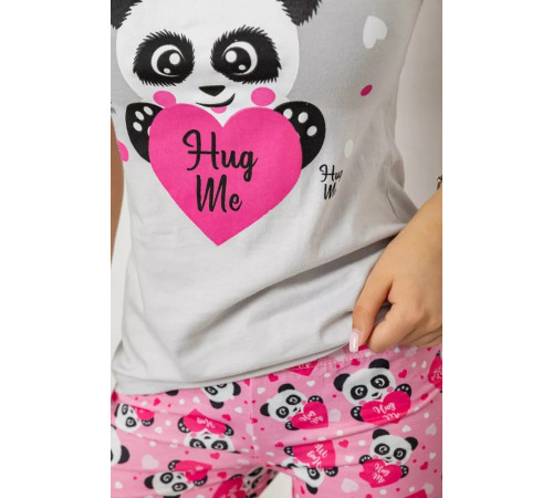 Женская пижама с принтом, цвет серый, 243R24495