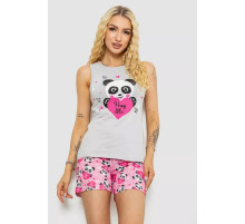 Женская пижама с принтом, цвет серый, 243R24495