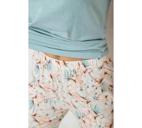 Піжама жіноча з принтом, колір оливковий, 243R1484-005