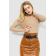 Стильний жіночий гольф у рубчик, колір бежевий, 204R053