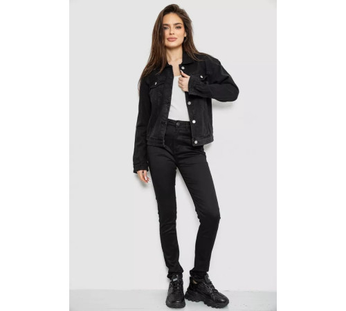 Куртка жіноча джинсова, колір чорний, 255RA2260