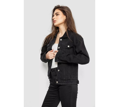 Куртка жіноча джинсова, колір чорний, 255RA2260