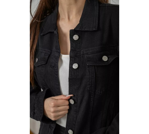 Куртка жіноча джинсова, колір чорний, 255RA2260