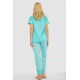 Женская пижама с принтом, цвет бирюзовый, 243R2080-1.
