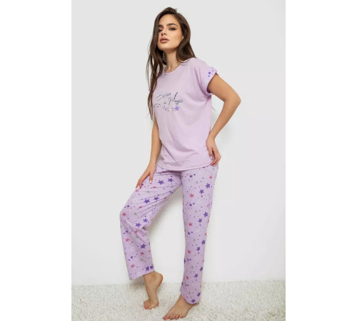 Піжама жіноча з принтом, колір бузковий, 243R2086