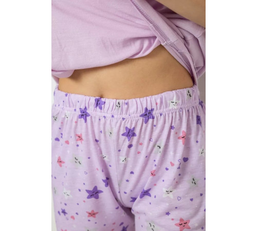 Піжама жіноча з принтом, колір бузковий, 243R2086