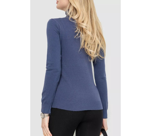 Гольф жіночий однотонний, колір джинс, 244RA01