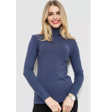 Гольф жіночий однотонний, колір джинс, 244RA01