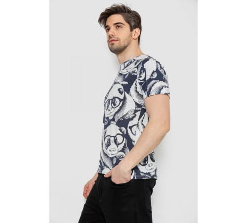 Мужская футболка с принтом, цвет сине-белый, 244R1099