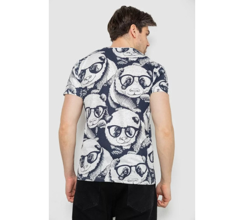 Мужская футболка с принтом, цвет сине-белый, 244R1099