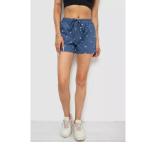 Шорти жіночі з принтом, колір джинс, 238R7164-1