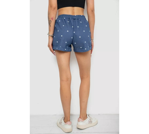 Шорти жіночі з принтом, колір джинс, 238R7164-1