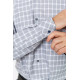 Сорочка чоловіча в клітку, колір сіро-білий, 214R113-35-193