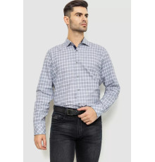Сорочка чоловіча в клітку, колір сіро-білий, 214R113-35-193