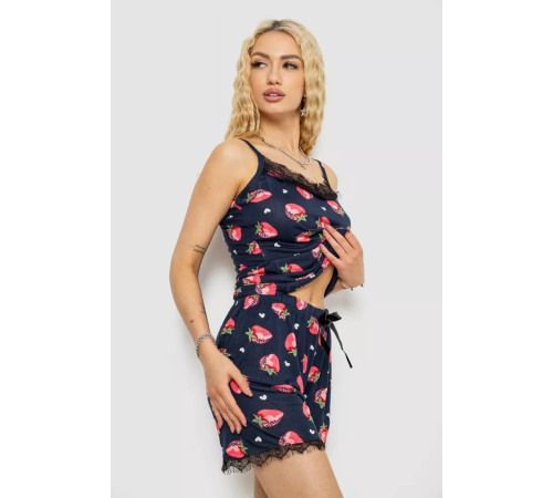 Женская пижама с принтом, цвет сине-розовый, 243R2129