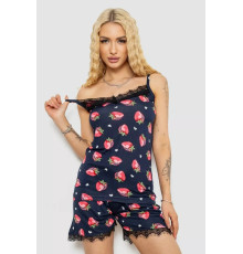 Женская пижама с принтом, цвет сине-розовый, 243R2129