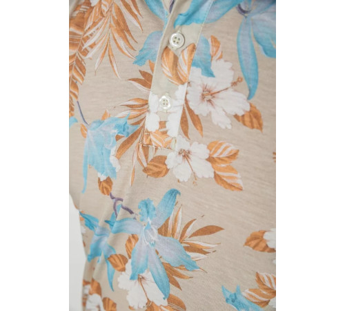 Поло чоловіче з принтом, колір бежево-блакитний, 247R315