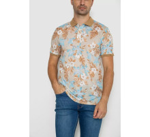 Поло чоловіче з принтом, колір бежево-блакитний, 247R315