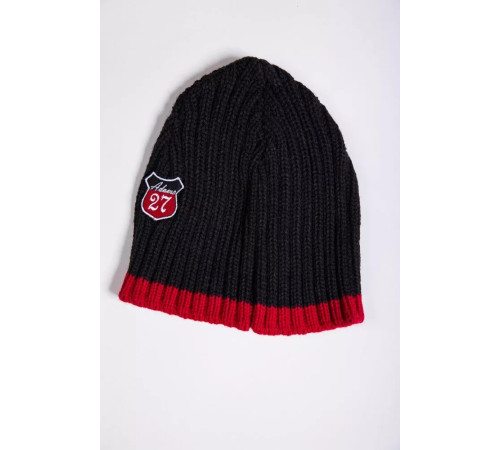 Чоловіча шапка, чорно-червоного кольору, 167R7785