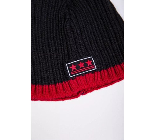 Чоловіча шапка, чорно-червоного кольору, 167R7785