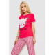 Женская пижама с принтом, цвет малиновый, 243R15694