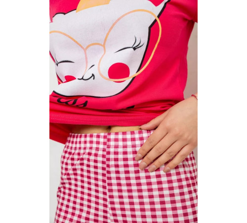 Женская пижама с принтом, цвет малиновый, 243R15694