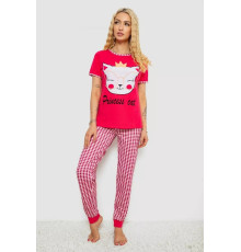 Женская пижама с принтом, цвет малиновый, 243R15694