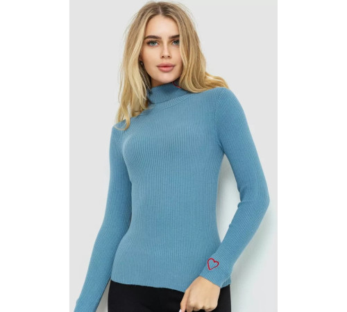 Гольф женский в рубчике, цвет джинс, 204R051